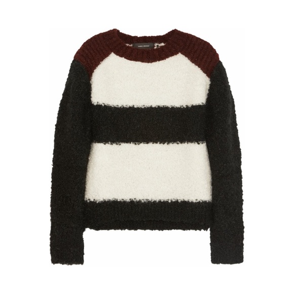 Isabel Marant Owel Colour Block Knit Sweater Ecru & Bottle Green Size US 34 - Picture 6 of 15
